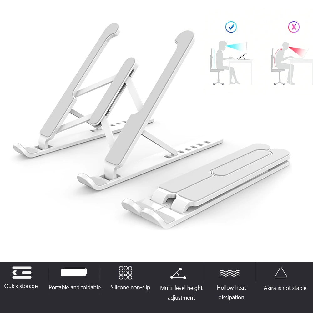 Adjustable Non-slip Laptop Stand Support Holder Base Riser 6 Gears Height Notebook Cooling Stand Portable For 11-17 Inch Tablet - The Peppermint Room