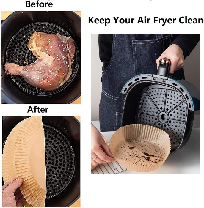 200pcs Air Fryer Paper Liners – 6.3in Non-Stick Round