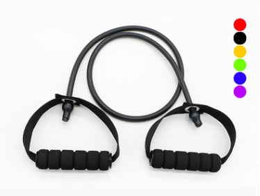 Latex resistance bands with foam handles for yoga and fitness exercises