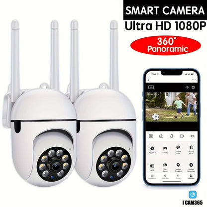 White Little Bee Camera smart 1080P HD 360 panoramic wireless security cameras with mobile app control