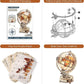Rokr Luminous Globe 3D wooden model building kit with 180 pieces and instructional manual for assembly