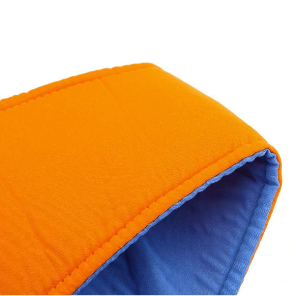 Orange and blue baby toddler harness for walking assistance and safety