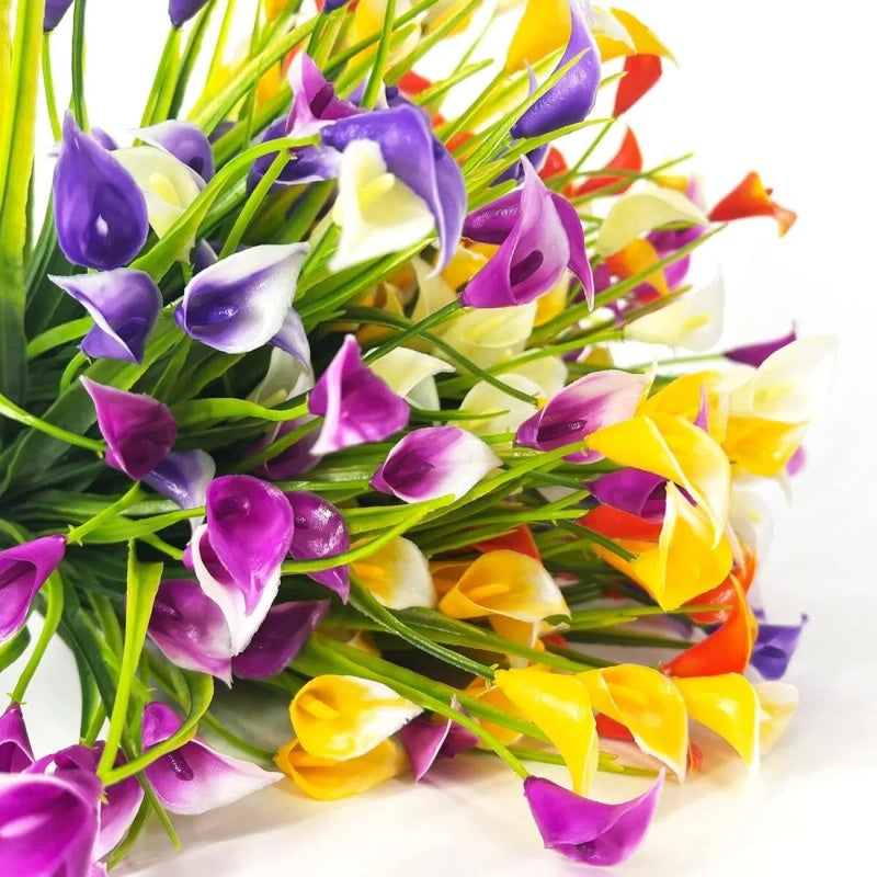 5 Bundles Artificial Calla Lilly Realistic UV Resistant Fake Flowers Faux Plastic Long Stem Plants For Indoor Planter Home Porch Yard Spring Summer Cemetery Decor - The Peppermint Room
