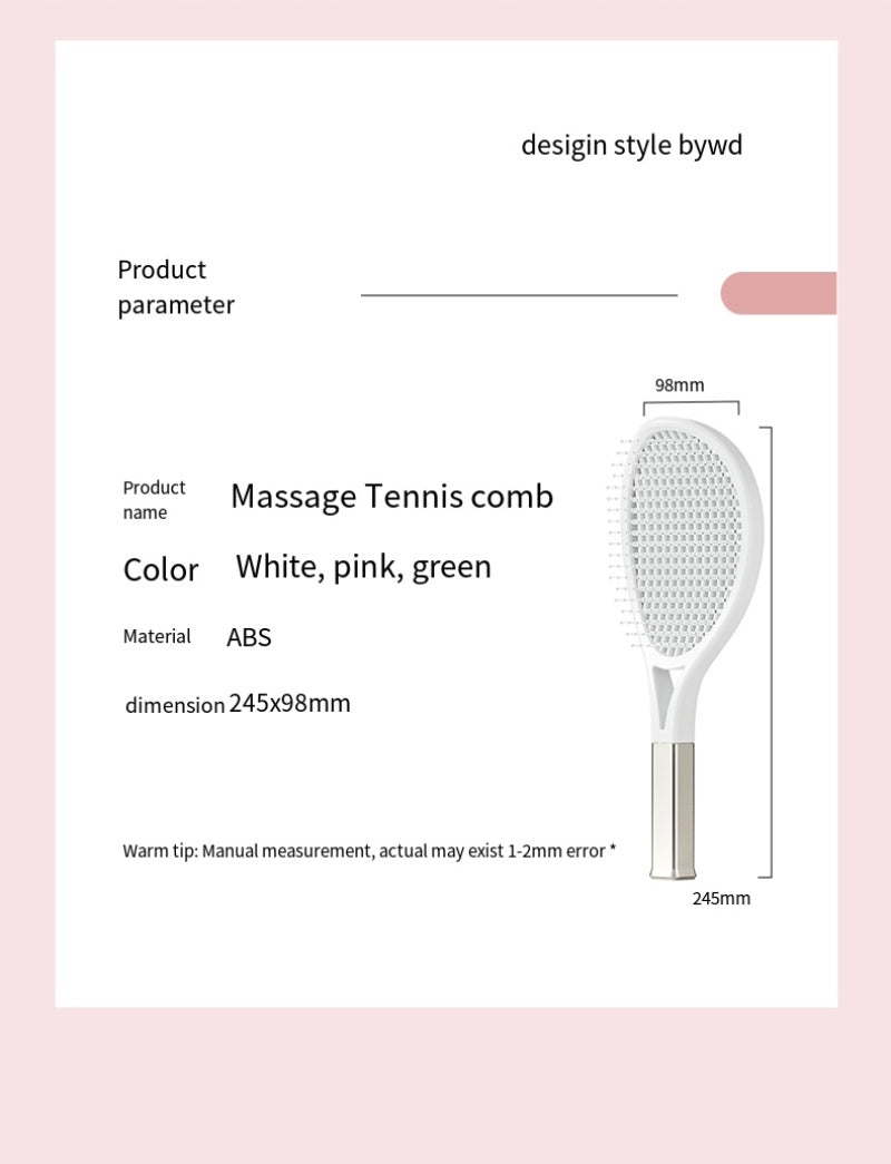 Hair Comb Tennis Racket Fluffy Combs High Skull Top Hair Artifact Airbag Cushion Massage Comb Barber Tools Hair Detangler Hairbrus - The Peppermint Room