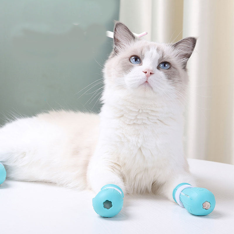 Adjustable Cat Foot Claw Cover Anti-Scratch Prickly Nail Glove Cat Boots For Cats Only, Anti-Scratch Cat Feet Claw Covers Adjustable Prickly Anti-Off Shoes Nail Glove - The Peppermint Room