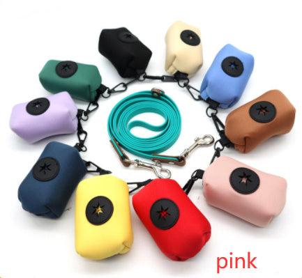 Pet Supplies Stool Bag Dispensers in multiple colors made of diving fabric with leash included