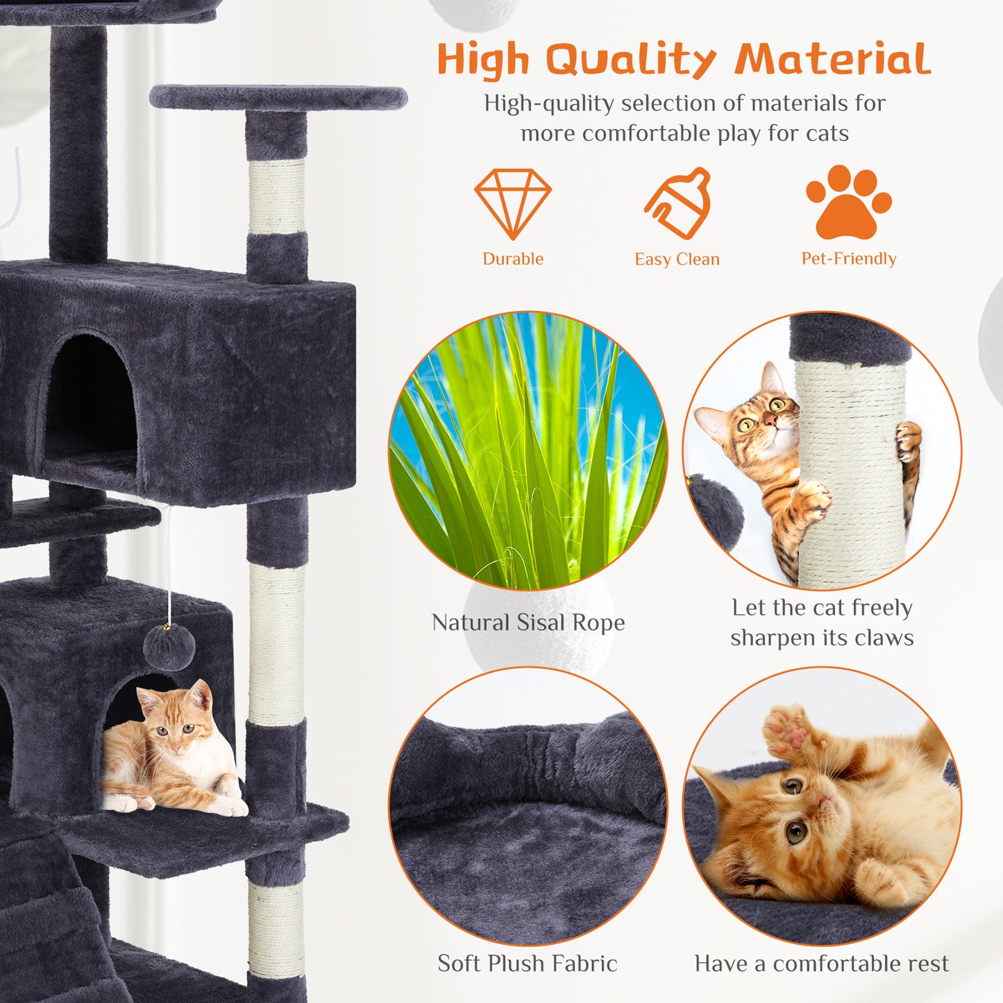 Multi Functional Cat Treehouse Cat Climbing Frame - The Peppermint Room