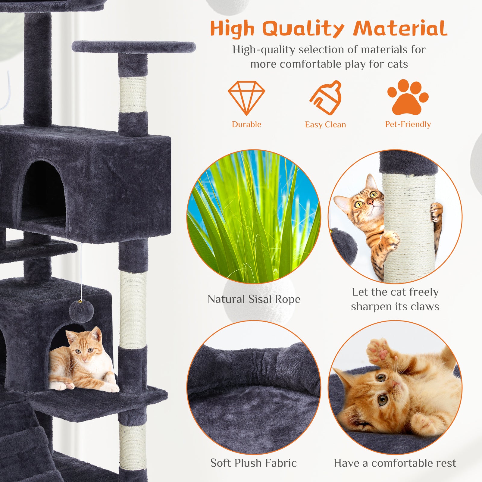 Multi Functional Cat Treehouse Cat Climbing Frame - The Peppermint Room