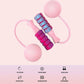 Pink and blue adjustable weighted ropeless jump rope with large balls, fitness cardio training tool for men and women