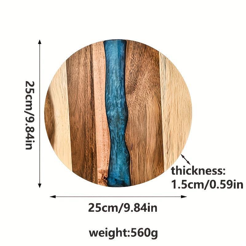 Acrylic Wood Resin Round Cutting Board Food Safe Kitchen Tray Suitable For Steak Snacks Fruits Ideal For Home And Restaurant - The Peppermint Room