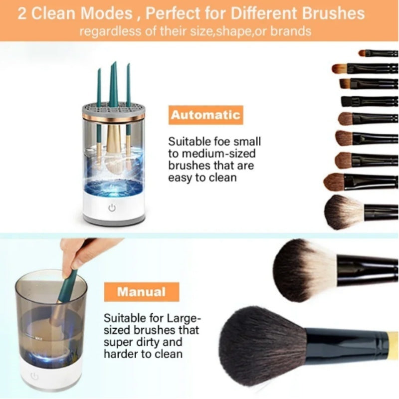 Makeup Brush Cleaner Automatic Rotating Makeup Brush Cleaner USB Portable Electric Cosmetic Makeup Brush Rotary Washing Machine - The Peppermint Room