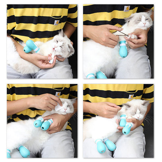 Adjustable Cat Foot Claw Cover Anti-Scratch Prickly Nail Glove Cat Boots For Cats Only, Anti-Scratch Cat Feet Claw Covers Adjustable Prickly Anti-Off Shoes Nail Glove - The Peppermint Room