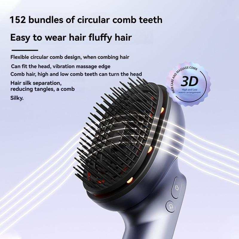 Electric Massage Brush - 1 Pc, 3 X 1.2ml Hair Oil Bottles, Multi-function Scalp Massage Comb, Can Hold Hair Oils - The Peppermint Room