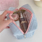 Plush Makeup Bag Checkered Cosmetic Bag Cosmetic Travel Bag Large Zipper Travel Toiletry Bag Portable Multi Functional Capacity Bag Cute Makeup Brushes Storage Bag For Women - The Peppermint Room