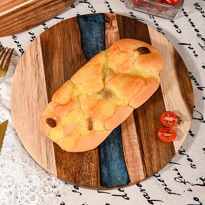 Acrylic Wood Resin Round Cutting Board Food Safe Kitchen Tray Suitable For Steak Snacks Fruits Ideal For Home And Restaurant - The Peppermint Room