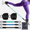 Ankle strap resistance bands with adjustable elastic ropes for leg and hip strength workouts