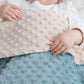 Soft double-layer baby blanket with dotted texture in beige and blue colors