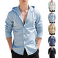 Slim-fit Hood Cardigan Casual Shirt Men - The Peppermint Room