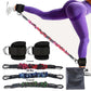 Ankle strap resistance bands in black with pink camo elastic bands for leg and hip strength training