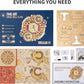 Robotime ROKR Time Art 3D wooden zodiac wall clock puzzle kit with assembly instructions and wooden parts