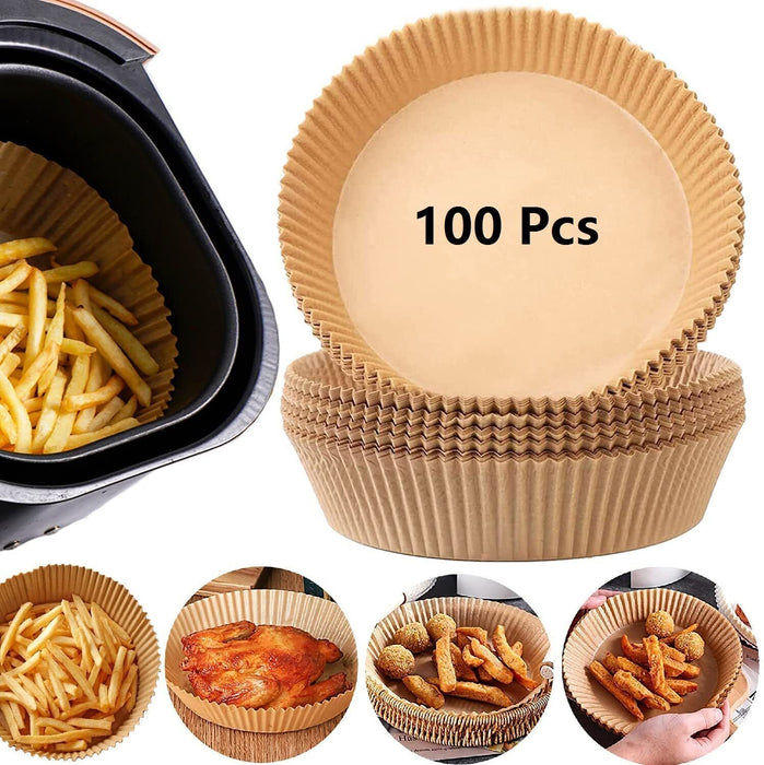 200pcs Air Fryer Paper Liners – 6.3in Non-Stick Round