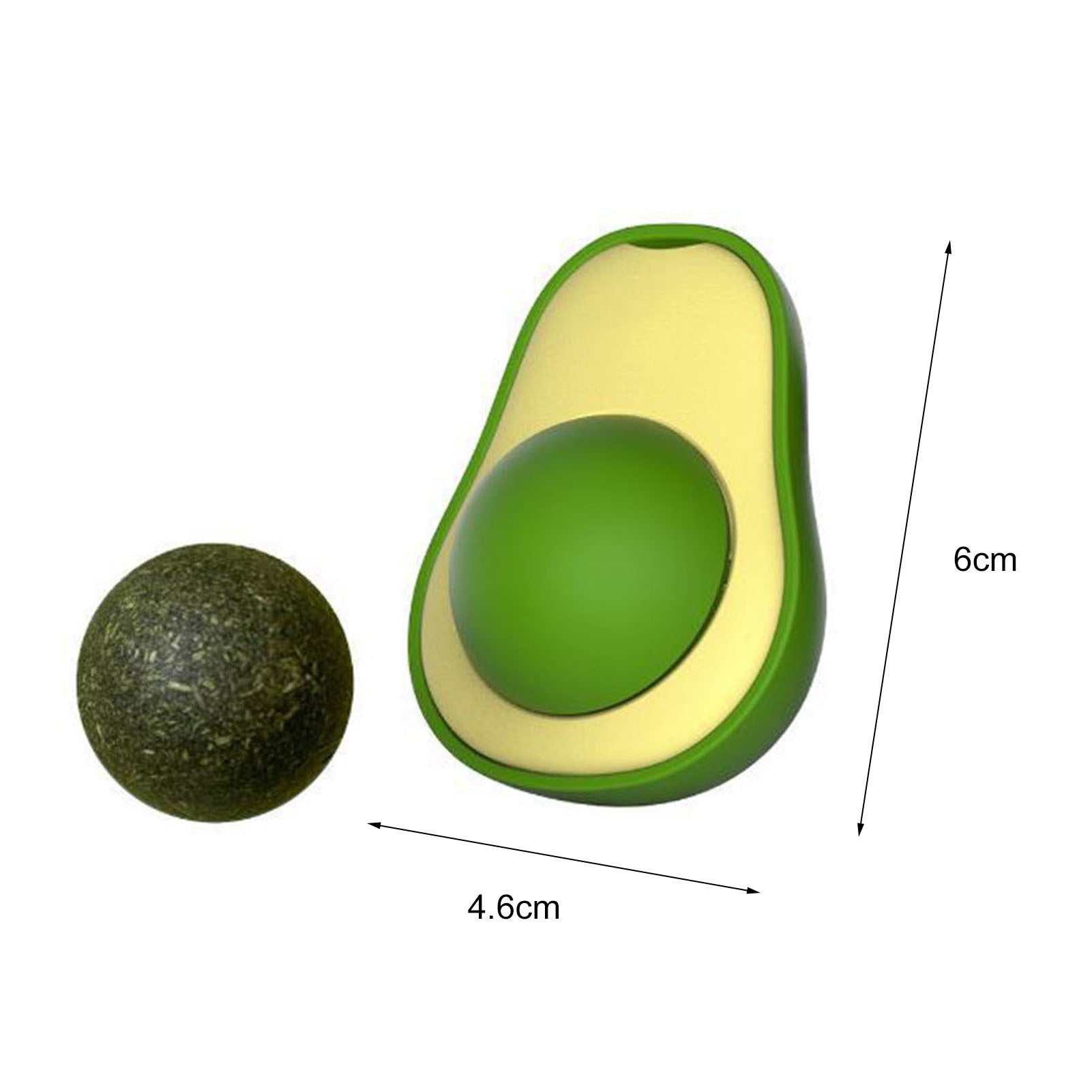 Avocado catnip toy with interactive catnip ball for teeth cleaning and play