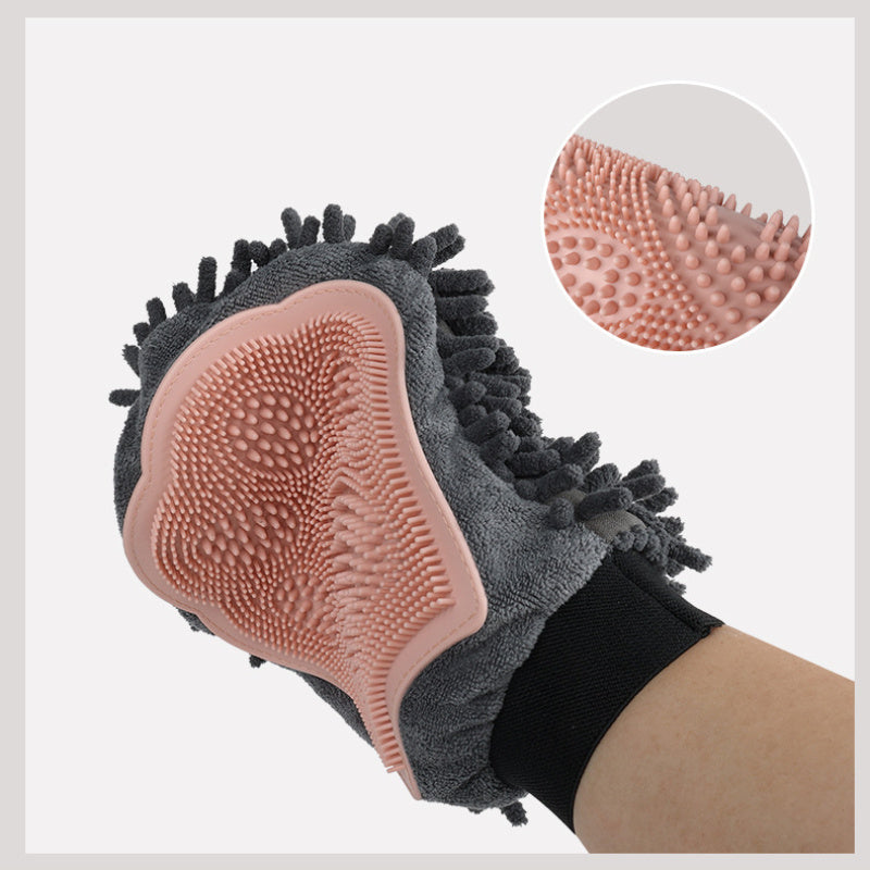 Pet Bathing Brush 2-in-1 Grooming Glove Elegant Dog Grooming Tool For Brushing, Massaging, And Drying Pet Grooming Kit For Dog Cat 2-Sided Bathing Brush Cleaning Massage Glove - The Peppermint Room