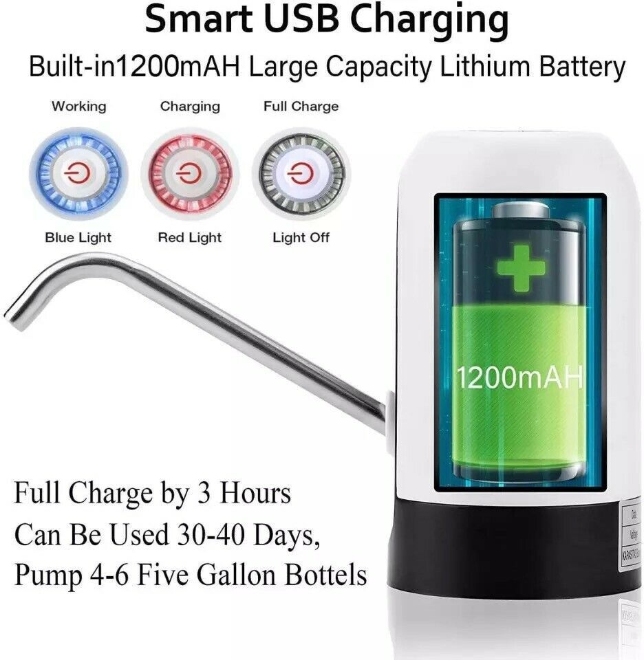 Water Bottle Electric Automatic Universal Dispenser 5 Gallon USB USB Water Dispenser Automatic Drinking Water Bottle - The Peppermint Room