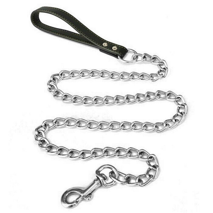 1PCS 1.2m Metal Chain Dog Lead Pet Puppy Leash Long Heavy Duty Anti-Chew Control - The Peppermint Room