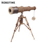 Robotime 3D wooden puzzle game telescope model on tripod stand for children and adults assembly toy
