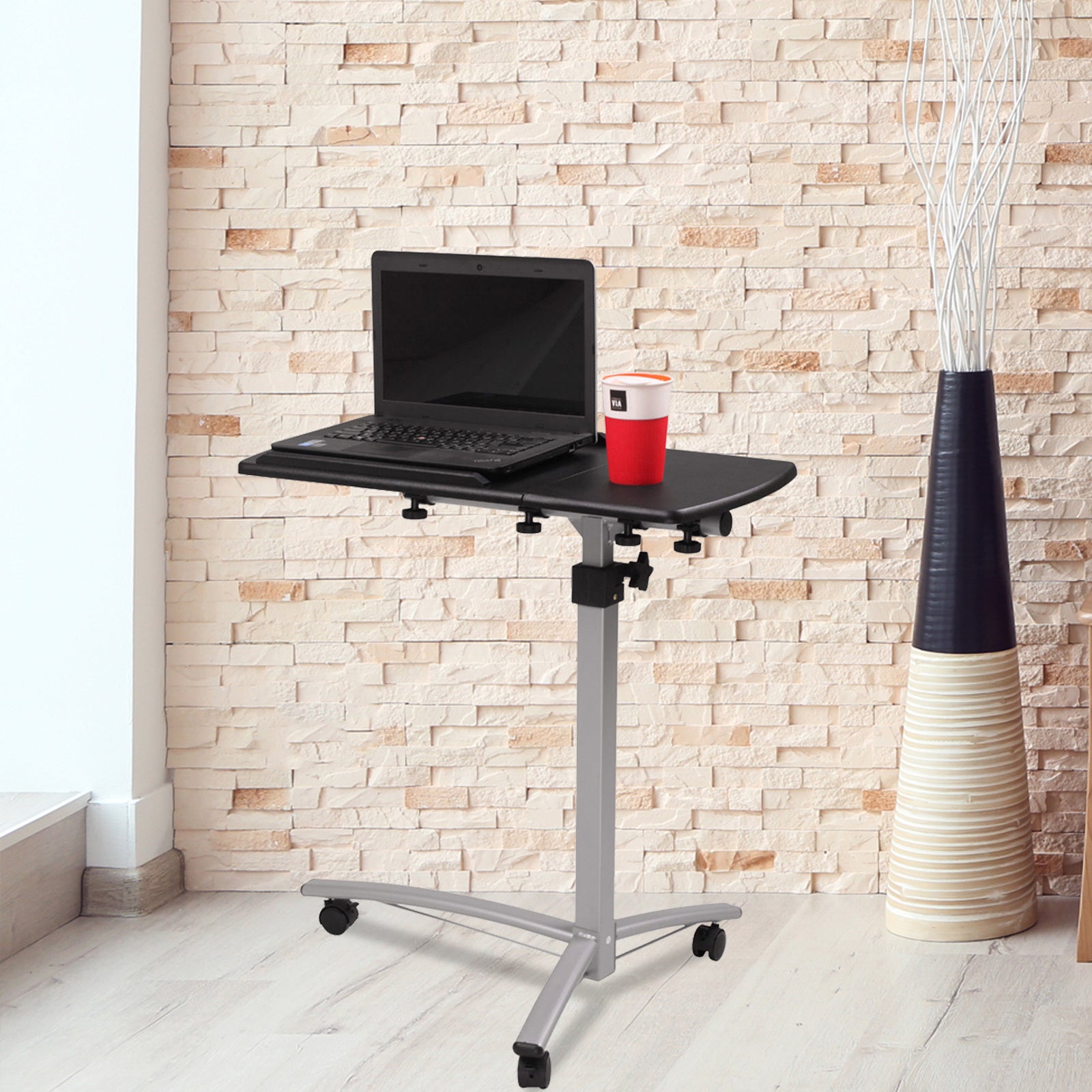 Home Multifunctional Height-Adjustable Computer Desk Black - The Peppermint Room