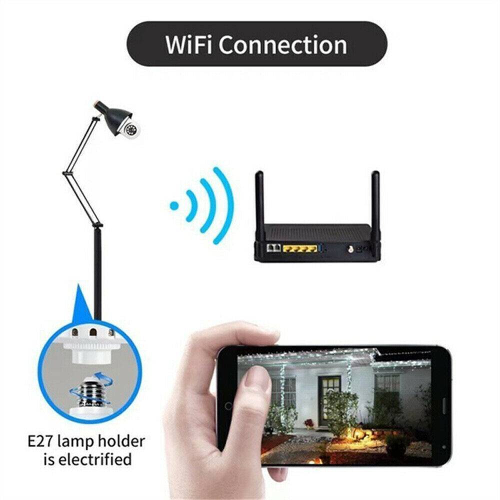 IR E27 Light Bulb Camera 1080P HD Wireless Wifi Smart Home Security Camera - The Peppermint Room