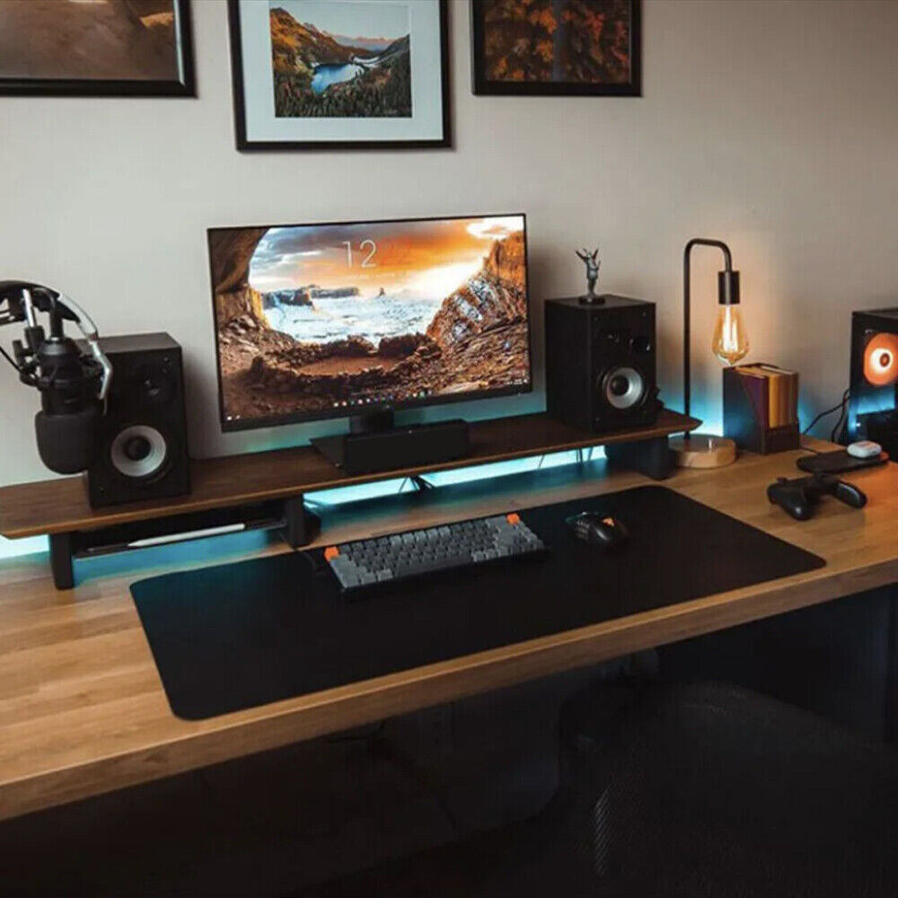 Black 90x40cm Extra Large Anti Slip Gaming Mouse Mat PC Laptop Keyboard Desk Pad - The Peppermint Room