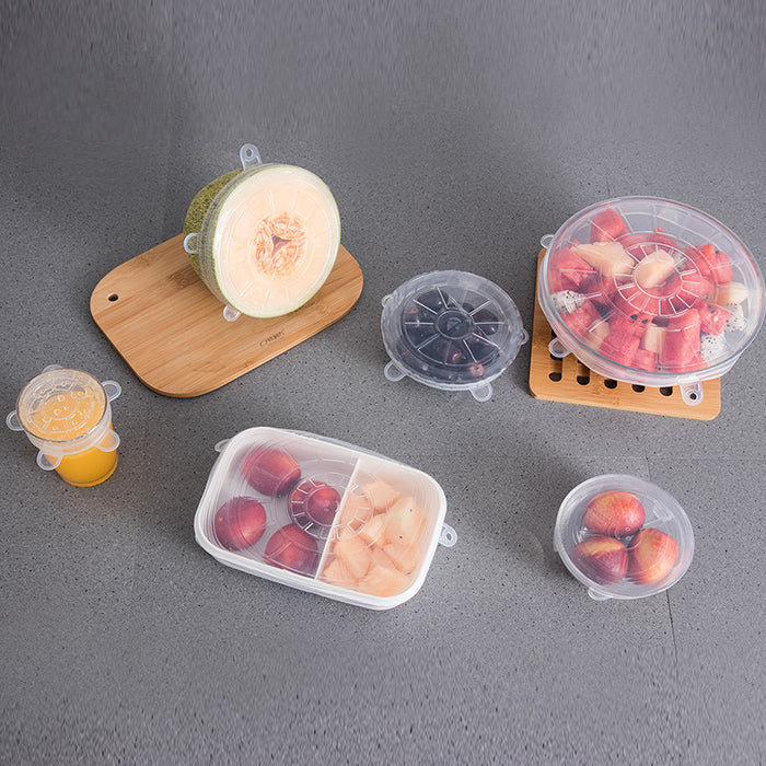 6pcs Silicone Stretch Lids – Reusable Food Covers