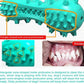 Blue rubber pet dog cleaning chew toy with triangular protrusions for dental health