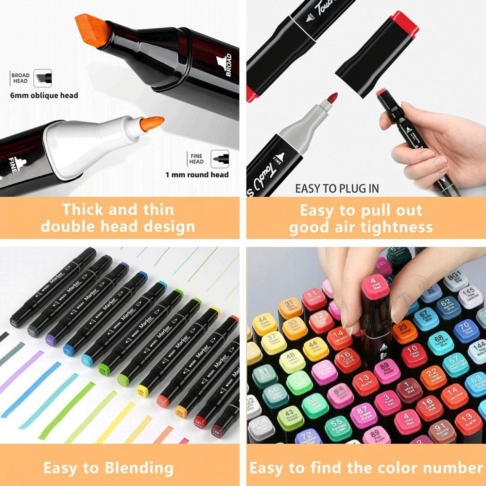 168 Colors Dual Tip Art Markers Color Pens Drawing Watercolour Kids &  Gift - The Peppermint Room