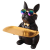 French Bulldog Statue Home Decoration, Cute Dog Statue With Tray French Bulldog Accessories Gift, Black Or Brown Sculpture Home Decoration Coin Savings Bank Storage - The Peppermint Room