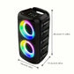 Wireless speaker with subwoofer and colorful LED party lights portable boombox