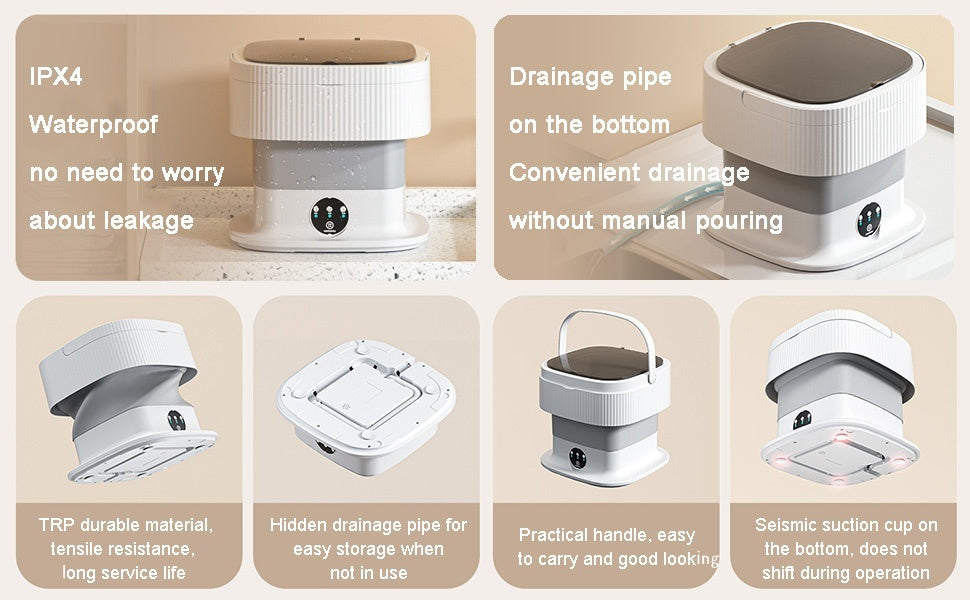 10L Foldable Washing Machine – 3 Cleaning Modes