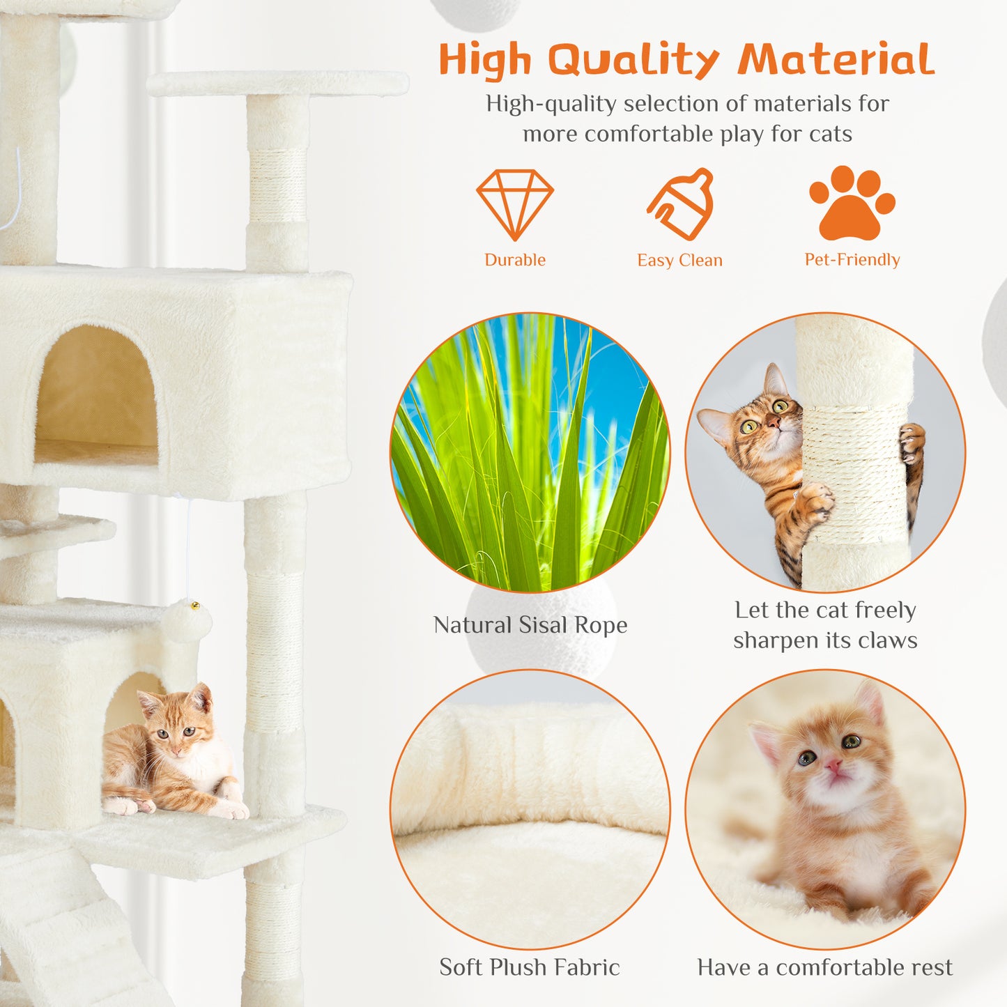 Multi Functional Cat Treehouse Cat Climbing Frame - The Peppermint Room