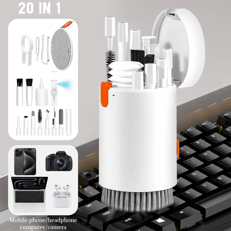 20 In 1 Laptop Phone Screen Cleaner Kit, Computer Keyboard Cleaning Brush For Phone AirPods MacBook IPad, Multifunctional Electronic Device Clean Tool For Camera Tablet Car Screens - The Peppermint Room