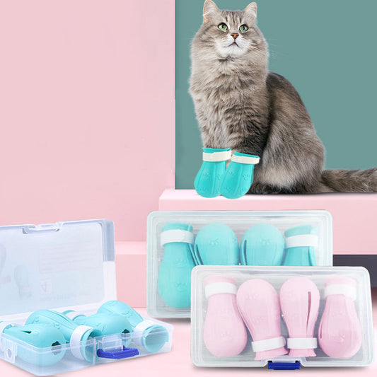 Adjustable Cat Foot Claw Cover Anti-Scratch Prickly Nail Glove Cat Boots For Cats Only, Anti-Scratch Cat Feet Claw Covers Adjustable Prickly Anti-Off Shoes Nail Glove - The Peppermint Room