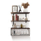 2 In 1 Floating Shelves Wall Mounted With Storage Basket Bathroom Shelves Over Toilet Wooden Shelves For Bedroom Living Room Kitchen Office Wall Decor Plants - The Peppermint Room