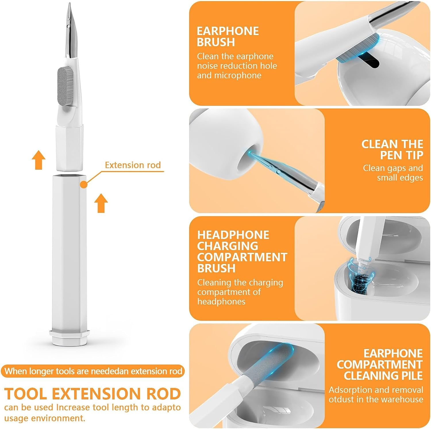 20 In 1 Laptop Phone Screen Cleaner Kit, Computer Keyboard Cleaning Brush For Phone AirPods MacBook IPad, Multifunctional Electronic Device Clean Tool For Camera Tablet Car Screens - The Peppermint Room