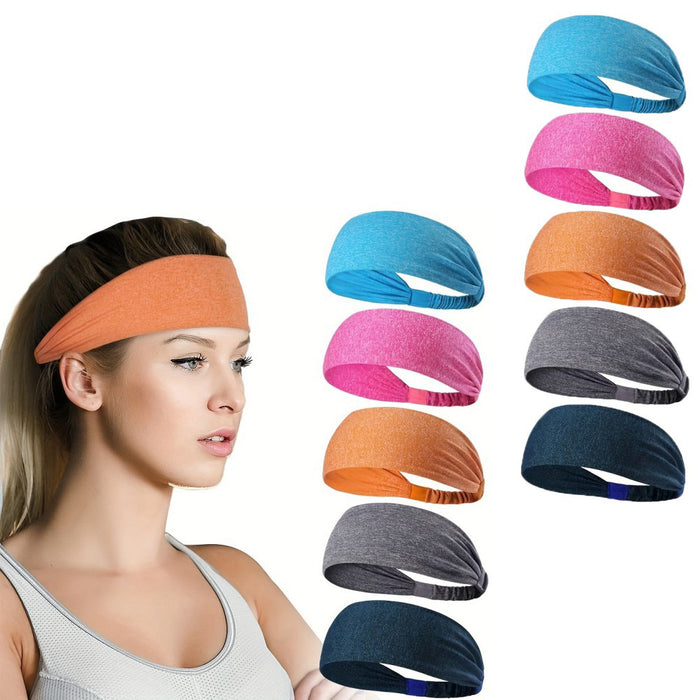 5-Pack- Unisex Sports Fitness Headband And Sweatband - The Peppermint Room
