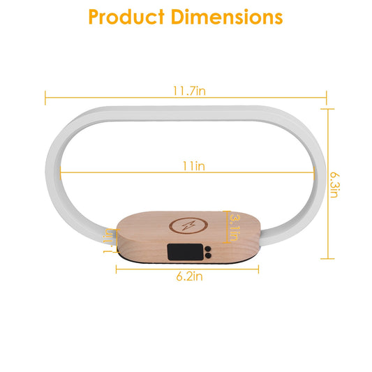 1 Set Bedside Table Lamp Touch Control Lamp With Clock Wireless Charging LED Desk Lamp Dimmable Nightstand Reading Lamp - The Peppermint Room
