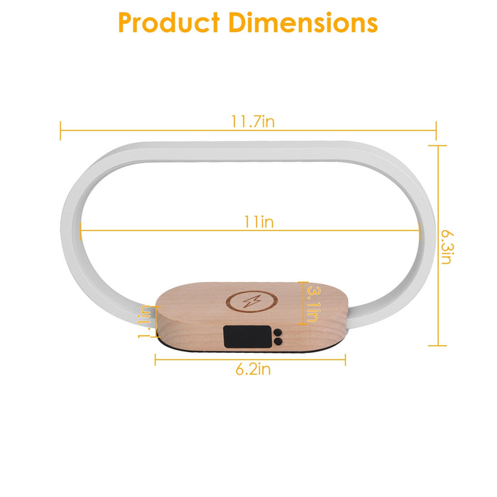 1 Set Bedside Table Lamp Touch Control Lamp With Clock Wireless Charging LED Desk Lamp Dimmable Nightstand Reading Lamp - The Peppermint Room