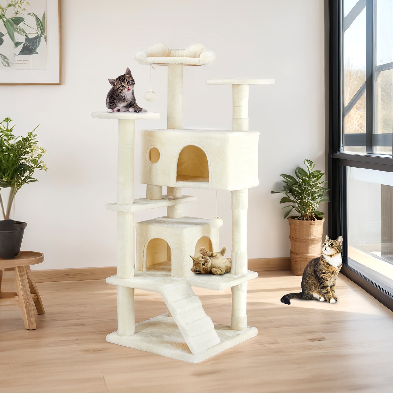 Multi Functional Cat Treehouse Cat Climbing Frame - The Peppermint Room