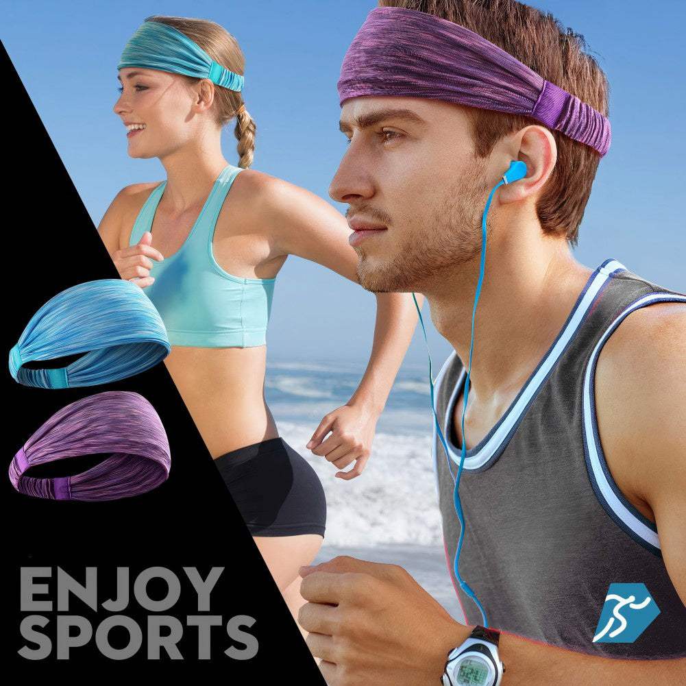 5-Pack- Unisex Sports Fitness Headband And Sweatband - The Peppermint Room