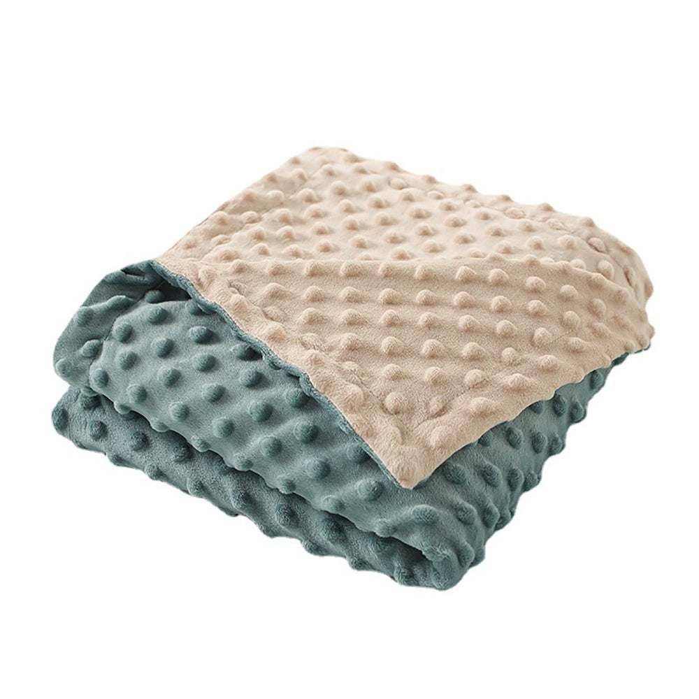 Super soft double-layer baby blanket with dotted backing, breathable plush fabric, 75x100cm size for newborns and toddlers